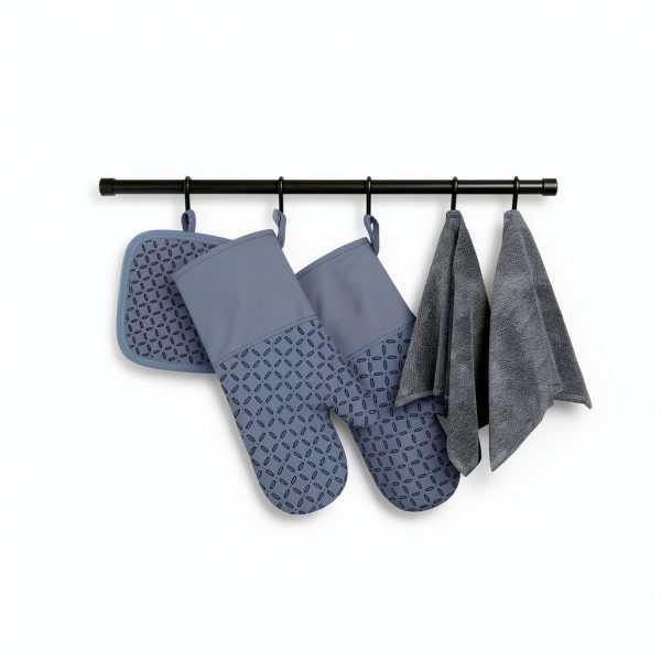 Oven Mitts bogo Brands 6‑in‑1 Extra‑Long Gray Silicone Grip Kitchen-8