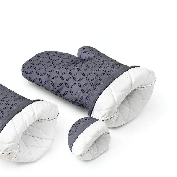 Oven Mitts bogo Brands 6‑in‑1 Extra‑Long Gray Silicone Grip Kitchen-2