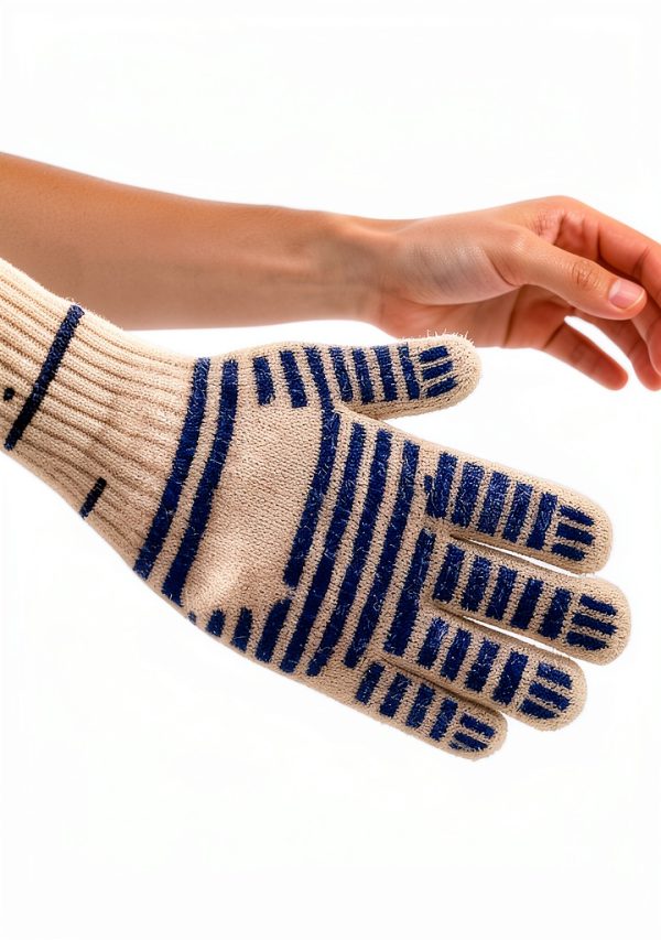 Oven Mitts, Heat Resistant Cotton Gloves for Kitchen, BBQ & Microwave, White-4