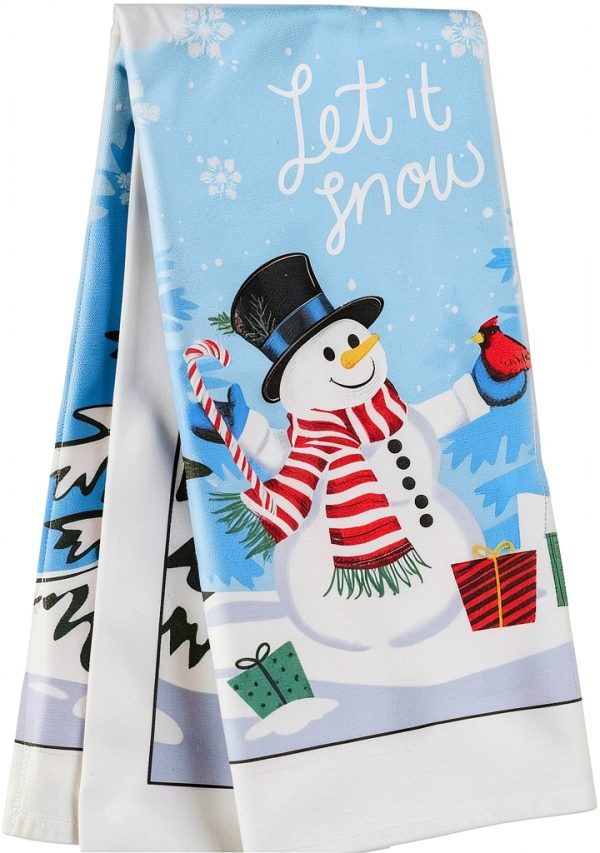 Snowman Oven Mitt Set Generic Cotton Mitt and Matching Towel-1