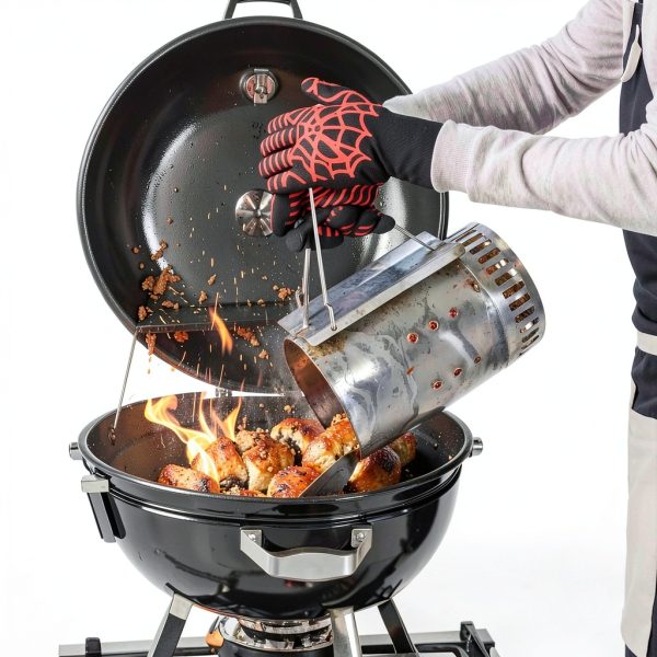 BBQ Gloves SOTATOO 1472°F Resistant Grill Gloves Red-Spider-1