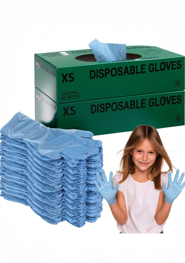 Woanger Kids Nitrile Gloves Disposable Cleaning X Small 200 Piece Pack-0