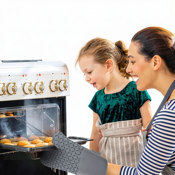 Oven Mitts Set USMATEK 6‑Piece Heat‑Resistant Silicone Gloves &-6