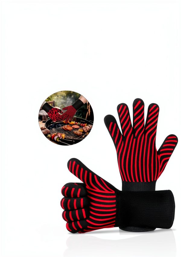BBQ Gloves SOTATOO 1472°F Resistant Grill Gloves Red-Spider-5