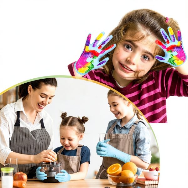 Woanger Kids Nitrile Gloves Disposable Cleaning X Small 200 Piece Pack-2