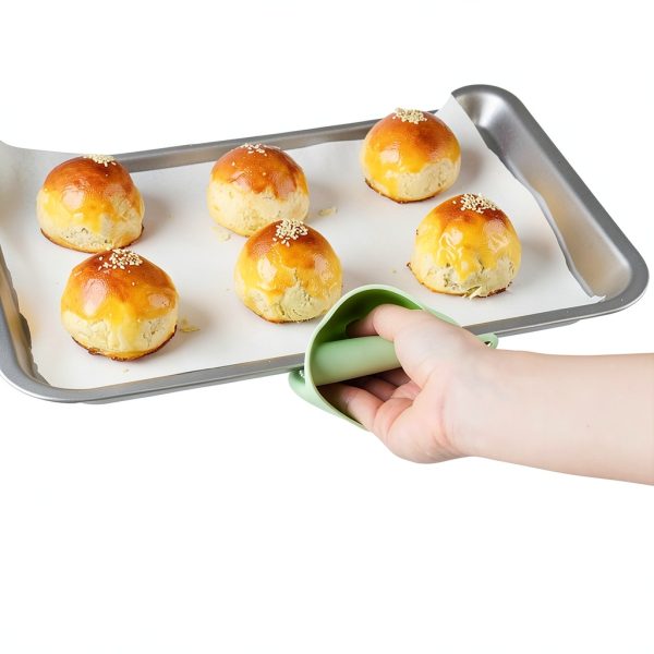 Silicone Pinch Grips Finger Protectors Green Heat-Resistant Oven Mitts-2