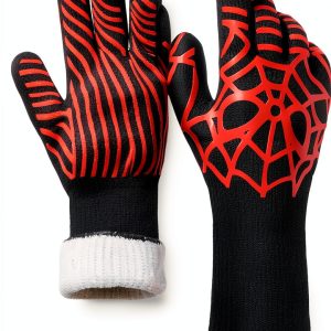 BBQ Gloves SOTATOO 1472°F Resistant Grill Gloves Red-Spider-0