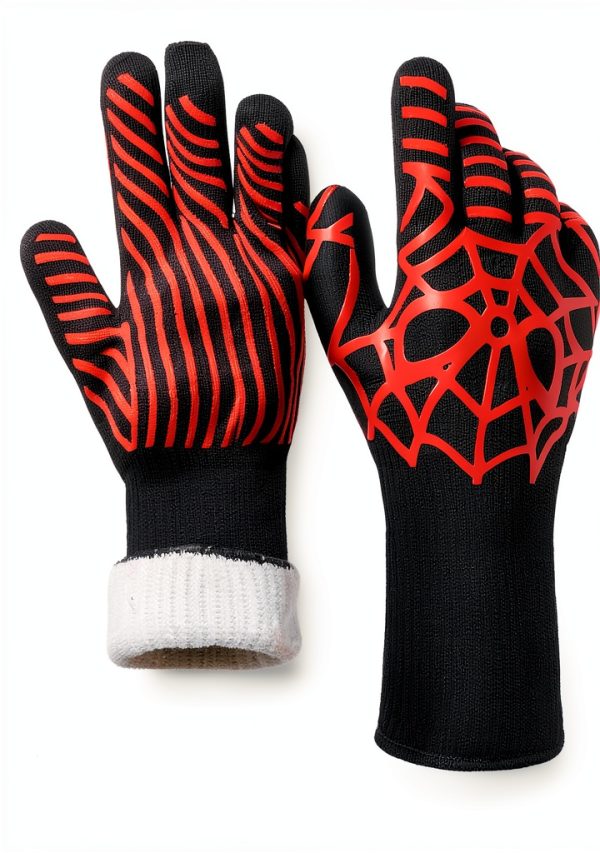 BBQ Gloves SOTATOO 1472°F Resistant Grill Gloves Red-Spider-0