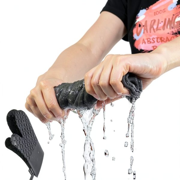 Oven Mitts Set USMATEK 6‑Piece Heat‑Resistant Silicone Gloves &-4