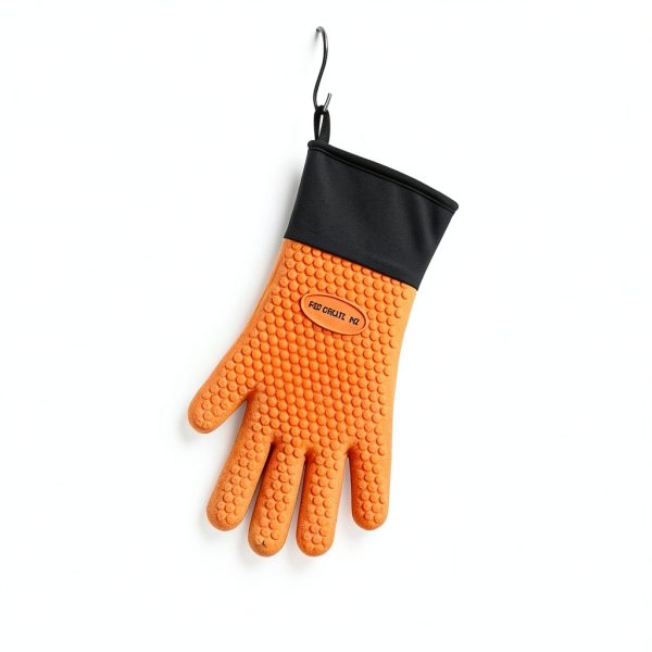 Orange Heat Resistant Oven Gloves FSZ Creationz Silicone Non‑Slip Mitt-3