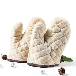 Cotton Oven Mitt 2 Pcs – High Heat Resistant Microwave Gloves for BBQ-0