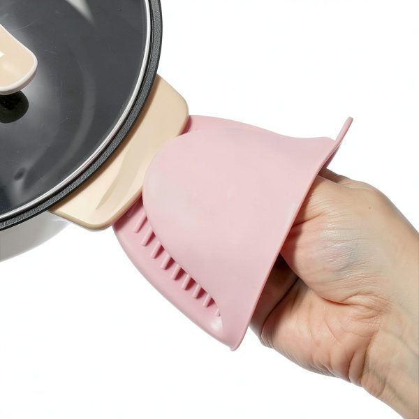 Heat Resistant Silicone Microwave Gloves Non‑Slip Grip Black-3