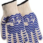 Oven Gloves CZSYZCZS Heat Resistant Silicone and Cotton Oven Mitts-0