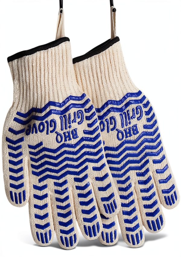 Oven Gloves CZSYZCZS Heat Resistant Silicone and Cotton Oven Mitts-0