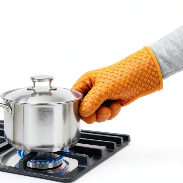 Orange Heat Resistant Oven Gloves FSZ Creationz Silicone Non‑Slip Mitt-5