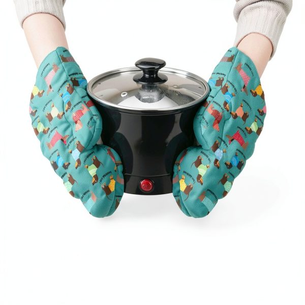 Dachshund Oven Mitts for Dachshund Lover,Heat Resistant Kitchen Gloves for Cooking Cooking, Grilling,Baking-4