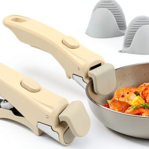 Detachable Pan Handle Mitts HKZTUY Cream White Space Saving Heat Safe-0