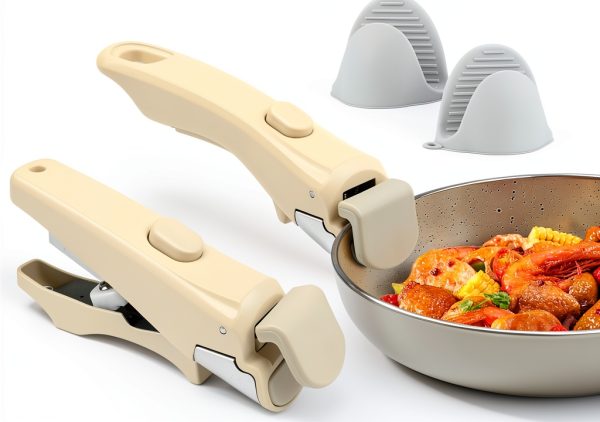 Detachable Pan Handle Mitts HKZTUY Cream White Space Saving Heat Safe-0