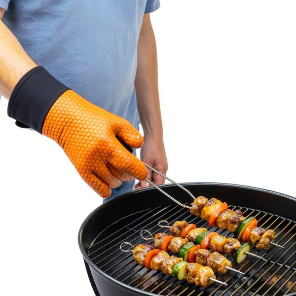 Orange Heat Resistant Oven Gloves FSZ Creationz Silicone Non‑Slip Mitt-6