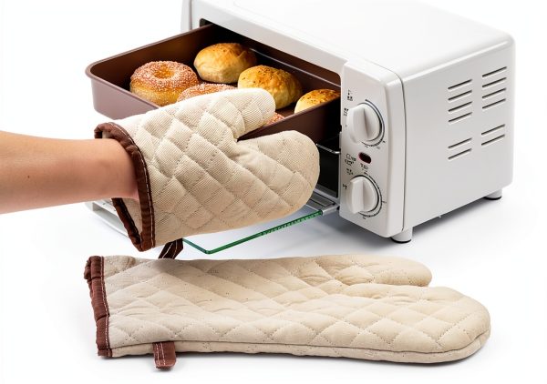Cotton Oven Mitt 2 Pcs – High Heat Resistant Microwave Gloves for BBQ-1