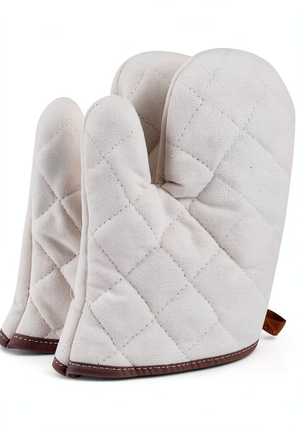 Cotton Oven Mitt 2 Pcs – High Heat Resistant Microwave Gloves for BBQ-5