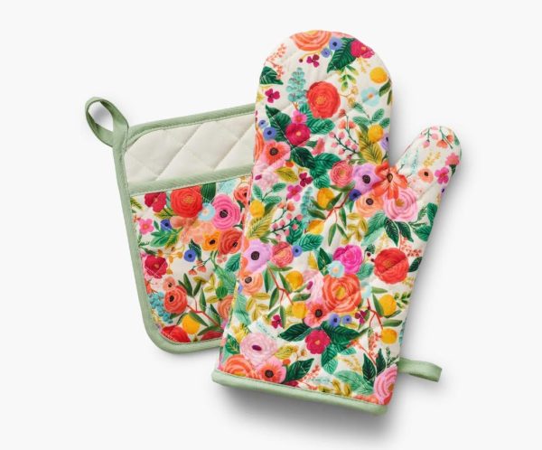 Rifle Paper Co. Garden Party Oven Mitt Cotton Heat-Resistant 450°F-0