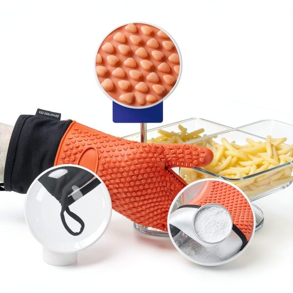 Orange Heat Resistant Oven Gloves FSZ Creationz Silicone Non‑Slip Mitt-1