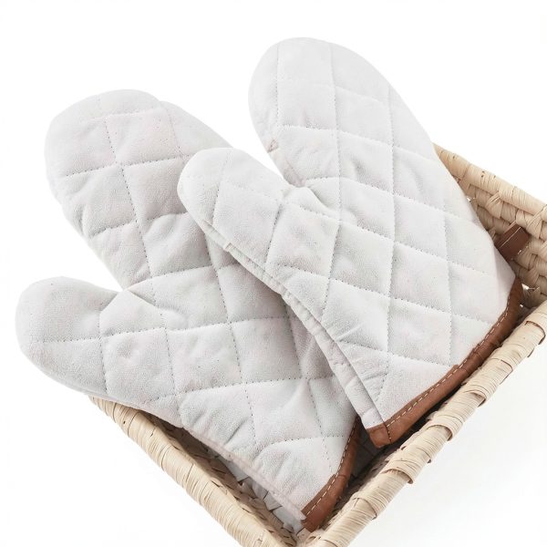 Cotton Oven Mitt 2 Pcs – High Heat Resistant Microwave Gloves for BBQ-4