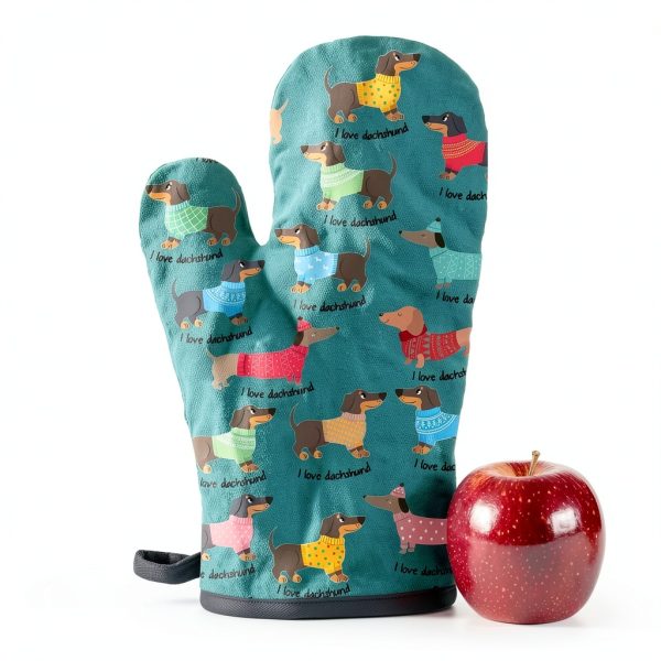 Dachshund Oven Mitts for Dachshund Lover,Heat Resistant Kitchen Gloves for Cooking Cooking, Grilling,Baking-1